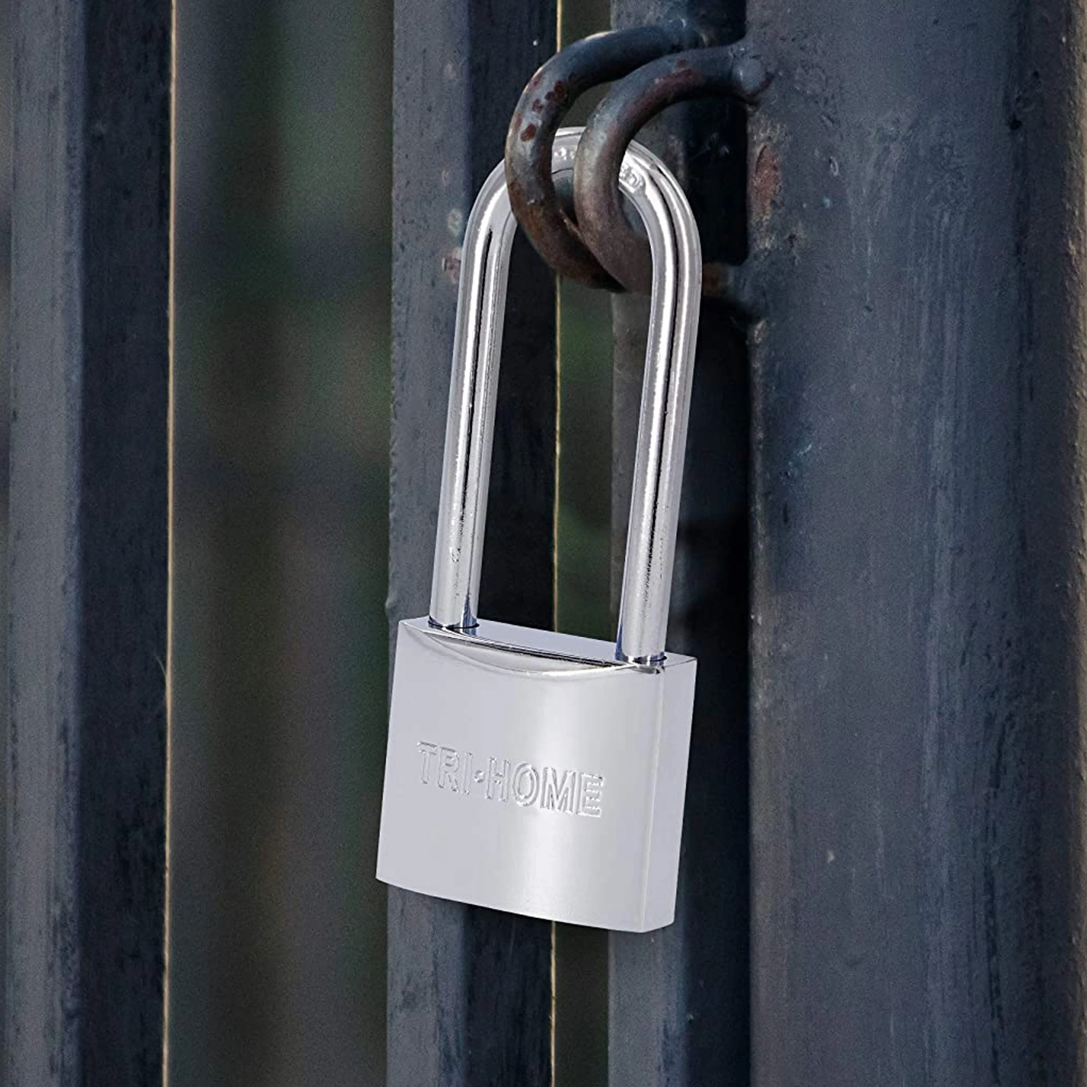 1 Pack Padlock Security Long Shackle Chrome Plated 40mm 1.5" with 3 Keys