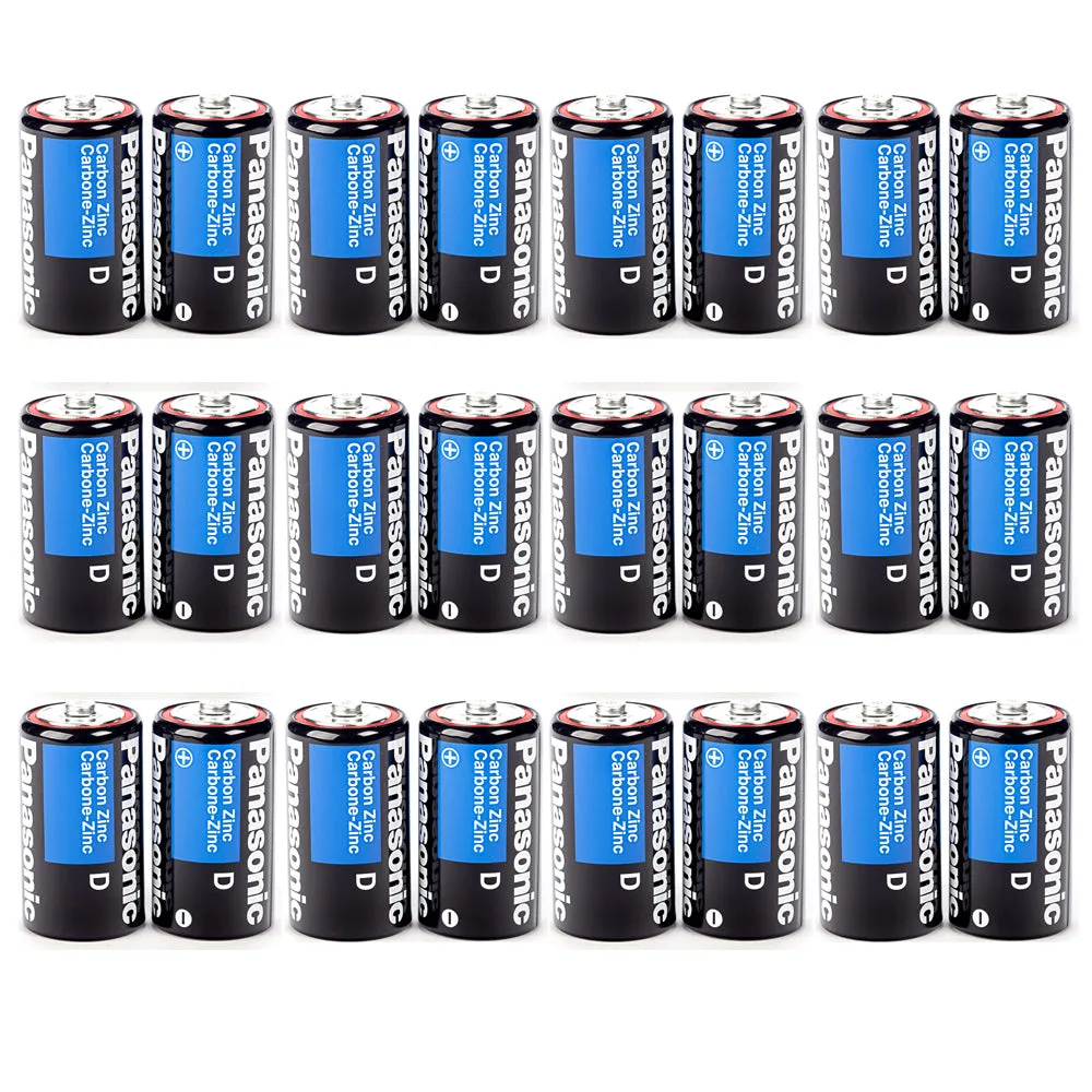 24 X Panasonic D Batteries Super Heavy Duty Carbon Zinc Battery 1.5V