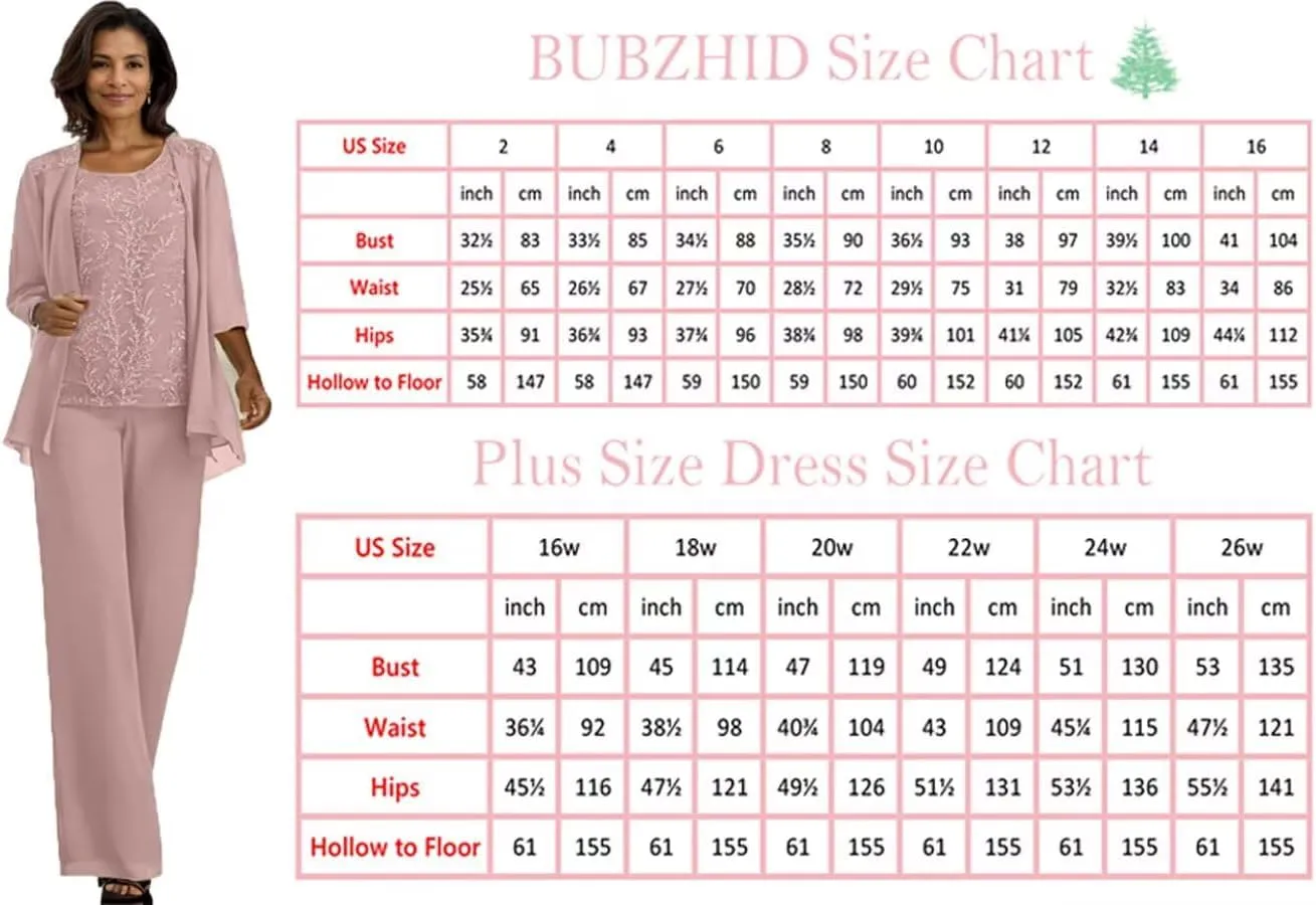 3 Pieces Mother of The Bride Pant Suits for Women Dressy Lace Appliques Formal Wedding Dress with Jacket
