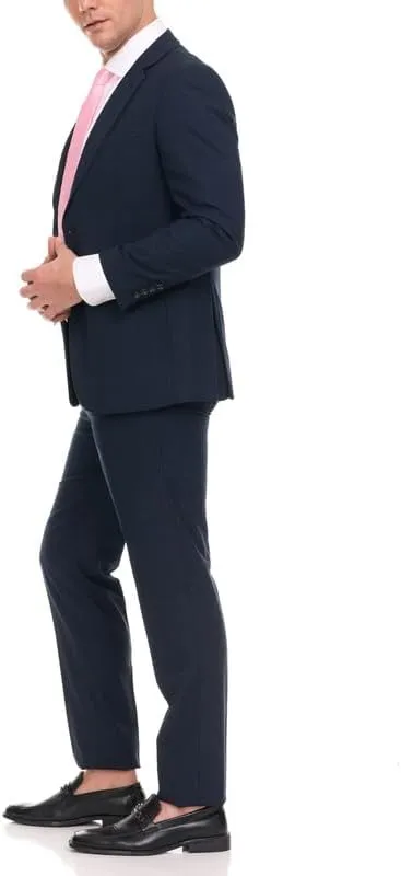 Adam Baker Men's Single Breasted Ultra Slim Fit 2-Piece (Jacket, Trousers) Suit Set