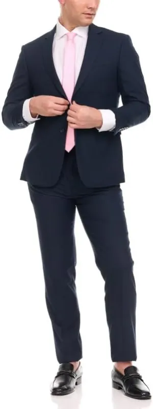 Adam Baker Men's Single Breasted Ultra Slim Fit 2-Piece (Jacket, Trousers) Suit Set