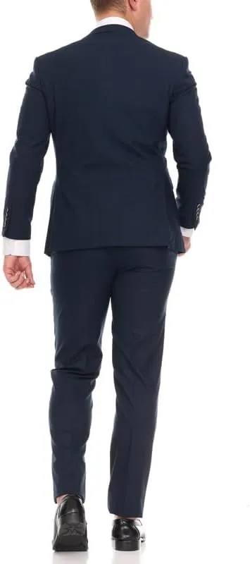 Adam Baker Men's Single Breasted Ultra Slim Fit 2-Piece (Jacket, Trousers) Suit Set