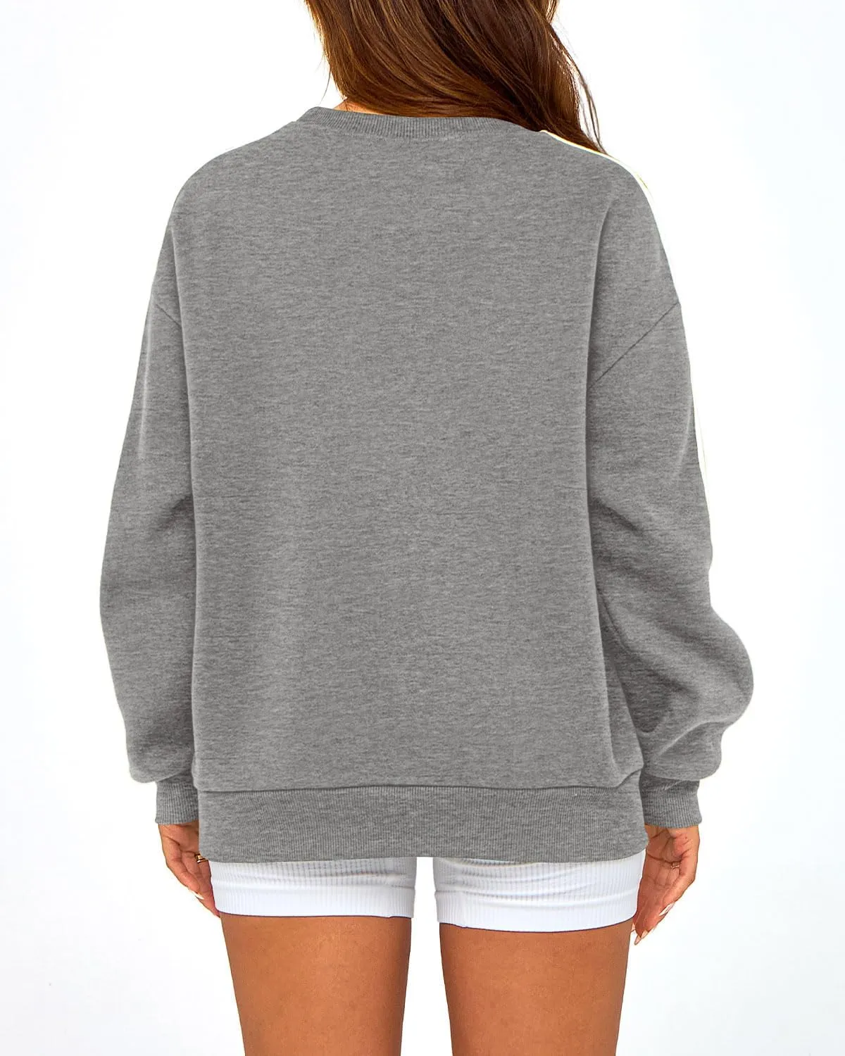 Amkoyam Womens Oversized Sweatshirts 2024 Casual Fall Crew Neck Color Block Long Sleeve Loose Pullover Top Y2K Clothes
