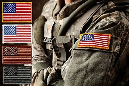 ASA Techmed 4 Pack US USA Flag Patch Thin Blue Line Police PVC Emblem Military Iron On Sew On Tactical Morale Patch for Hats Backpacks Caps Jackets   More
