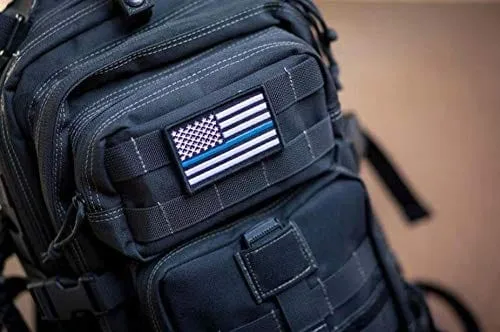 ASA Techmed 4 Pack US USA Flag Patch Thin Blue Line Police PVC Emblem Military Iron On Sew On Tactical Morale Patch for Hats Backpacks Caps Jackets   More