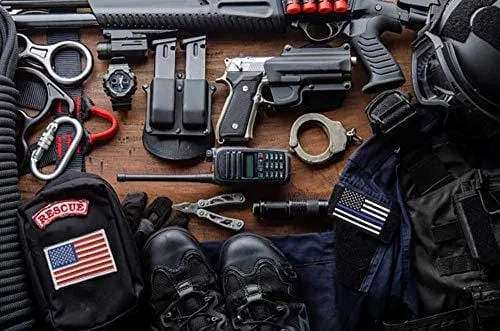 ASA Techmed 4 Pack US USA Flag Patch Thin Blue Line Police PVC Emblem Military Iron On Sew On Tactical Morale Patch for Hats Backpacks Caps Jackets   More