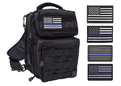 ASA Techmed 4 Pack US USA Flag Patch Thin Blue Line Police PVC Emblem Military Iron On Sew On Tactical Morale Patch for Hats Backpacks Caps Jackets   More