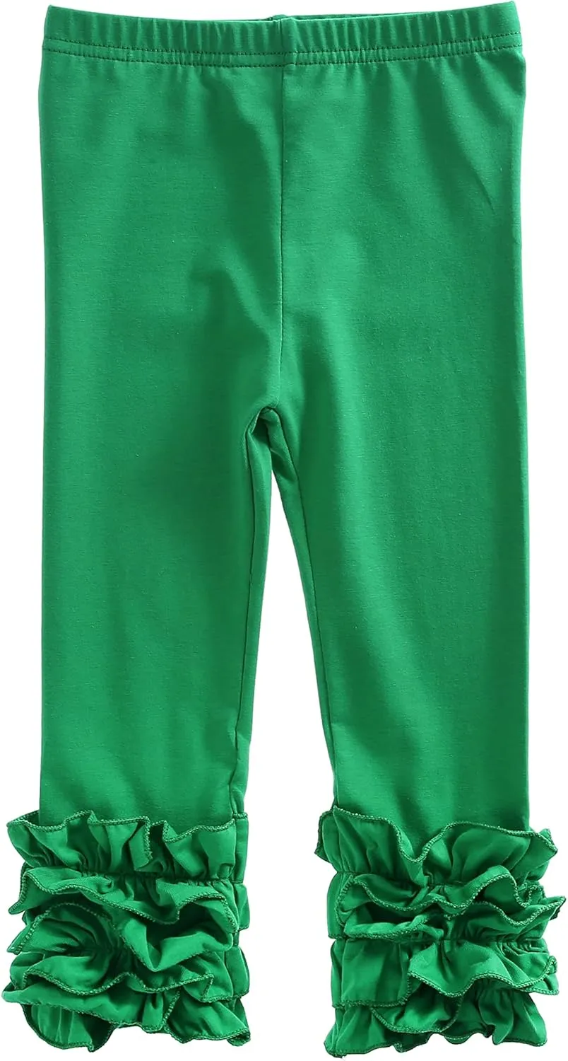 Ashken Baby Girls'Ruffle Pants Toddlers Little Girls Leggings 6 Months-8T