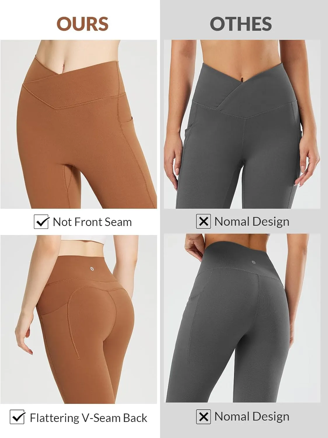 baleaf Women's Leggings with Pockets Tummy Control Workout High Waisted Athletic Running 7/8 Ultra Soft Gym Yoga Ankle Pants