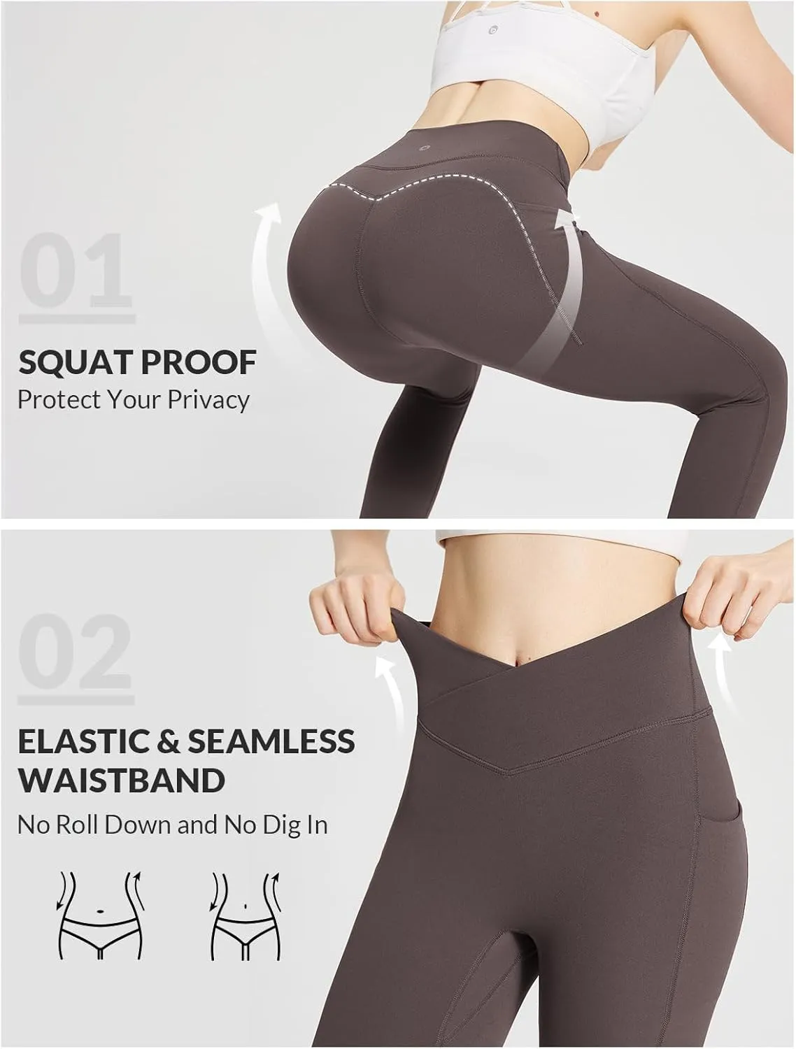 baleaf Women's Leggings with Pockets Tummy Control Workout High Waisted Athletic Running 7/8 Ultra Soft Gym Yoga Ankle Pants