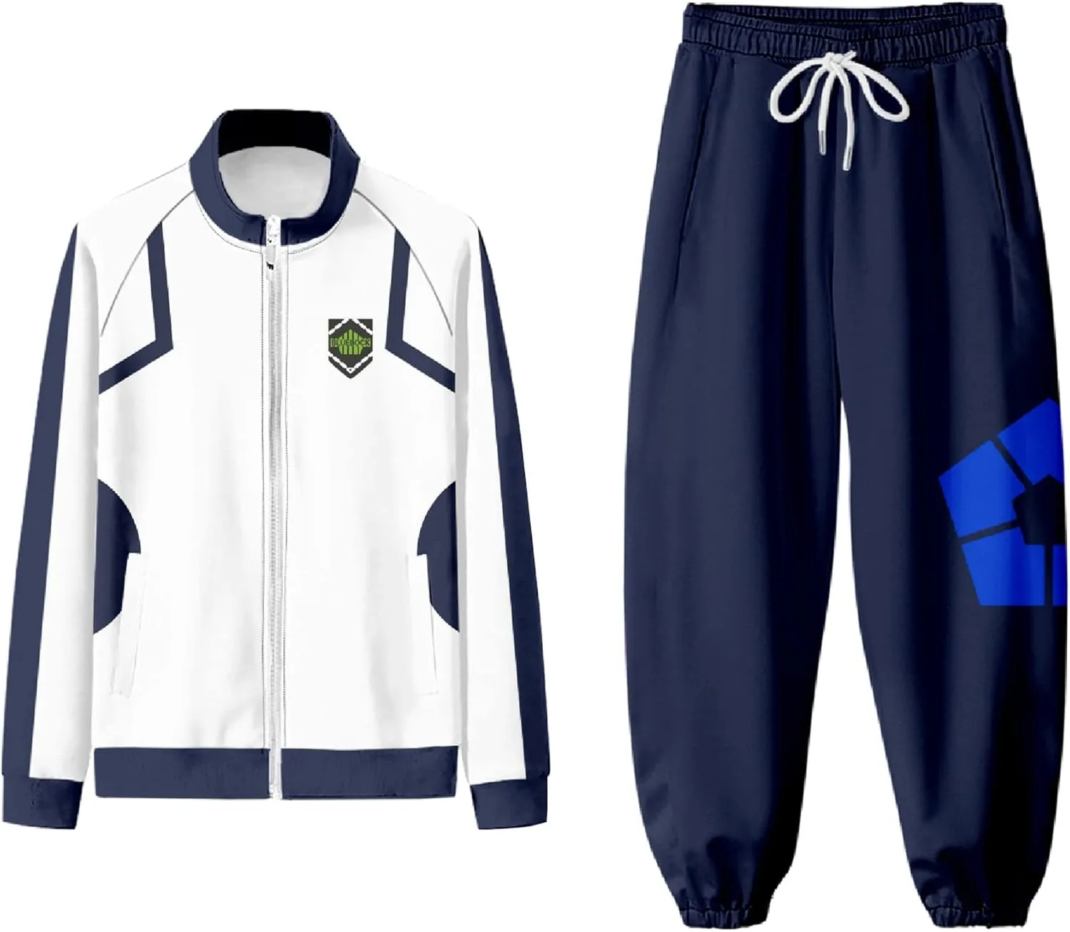 Blue Lock Jacket and Pants Yoichi Isagi Cosplay Costumes Blue White Tracksuit Sweatshirt Sportswear for Women Men