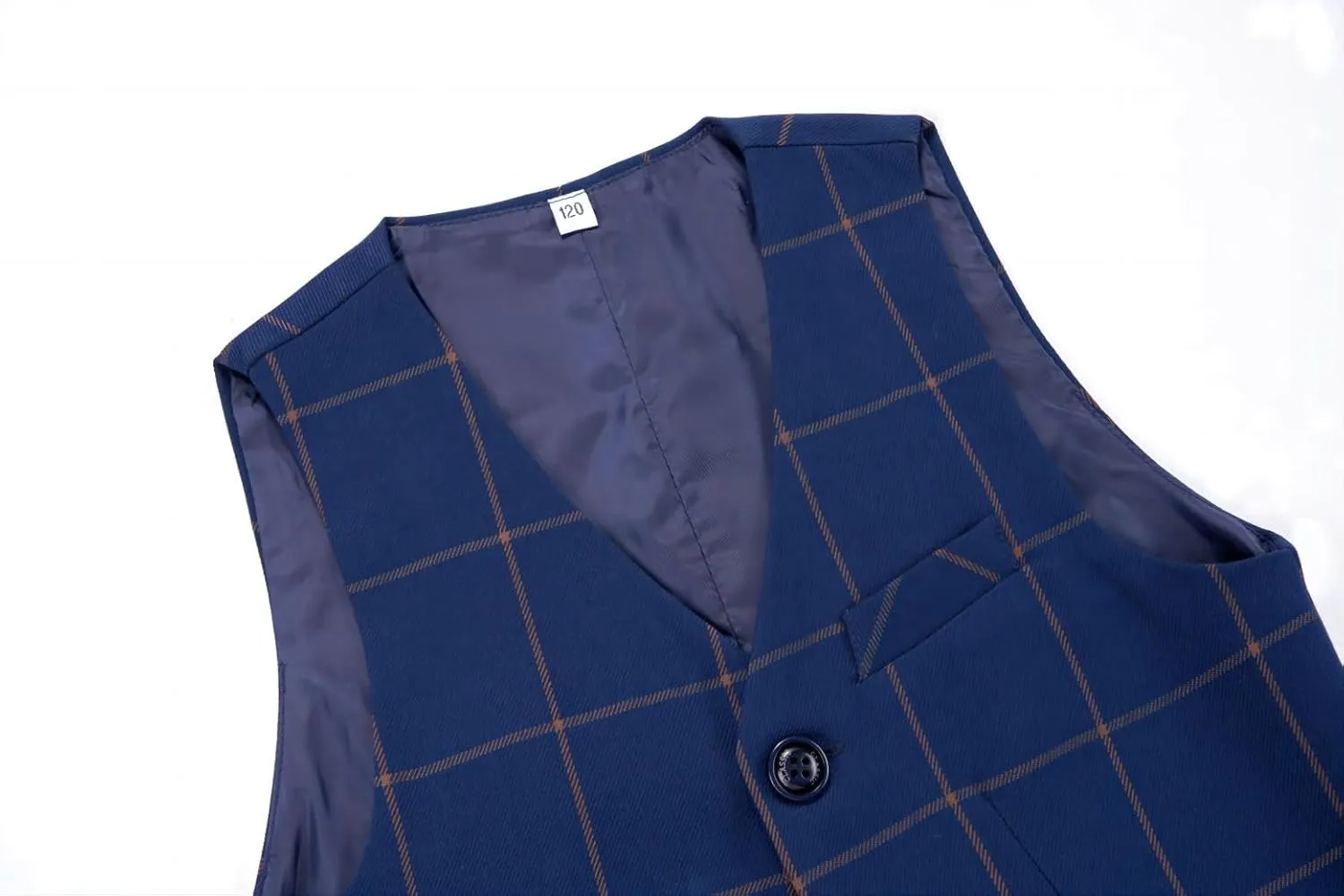 Boys Suits Set Plaid Blazer Vest Pants Single-Breasted Jacket Formal for Wedding Party Prom