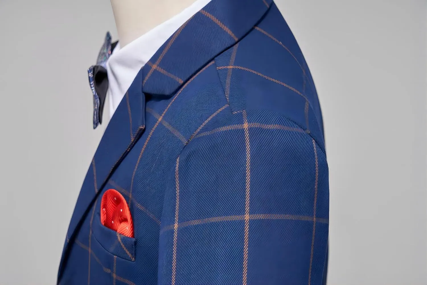 Boys Suits Set Plaid Blazer Vest Pants Single-Breasted Jacket Formal for Wedding Party Prom
