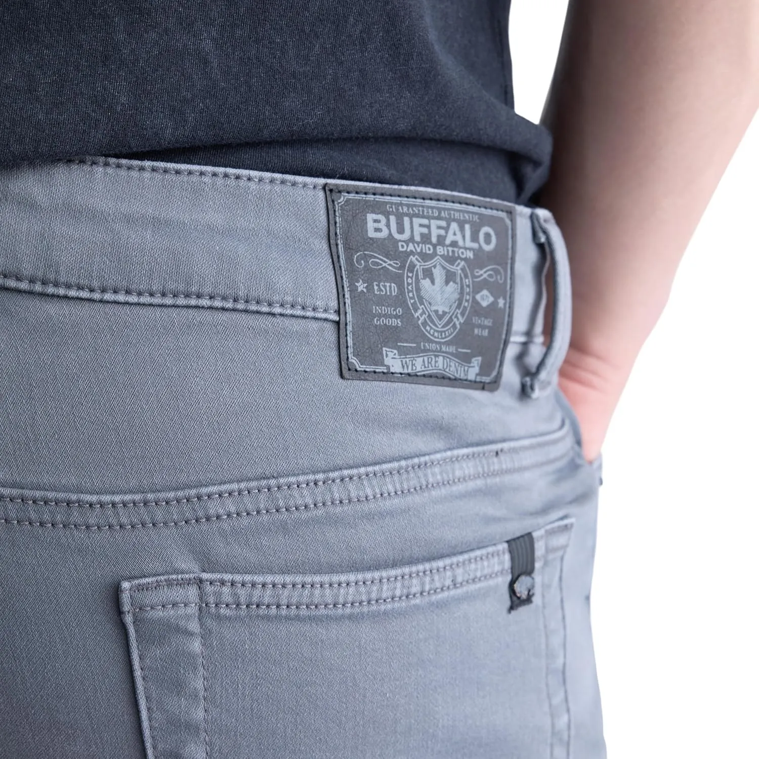 Buffalo David Bitton Men's Non-Denim Straight Leg Six French Terry Pants with Cotton Blend Stretch