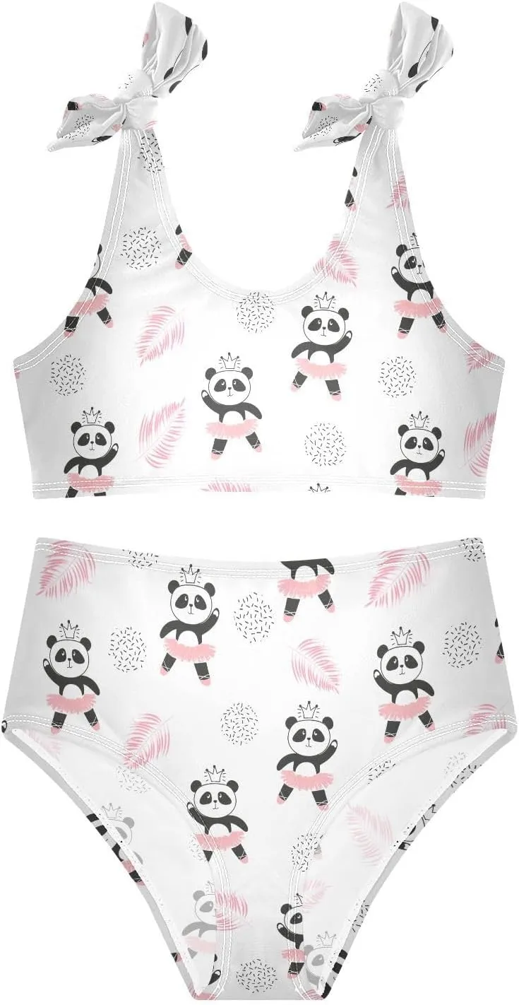 CaTaKu Girls Swimsuits Two Piece Swimwear Cute Bikini Set Tankini Hawaiian Beach Sport Bathing Suit for Girls Size 3-12T