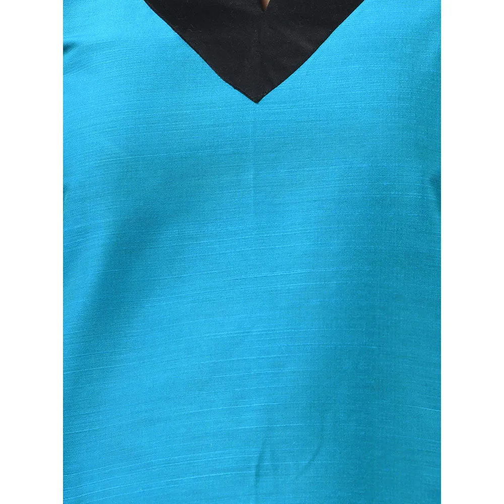 CHARUKRITI Blue Colorblock Co-Ord (Set of 2)