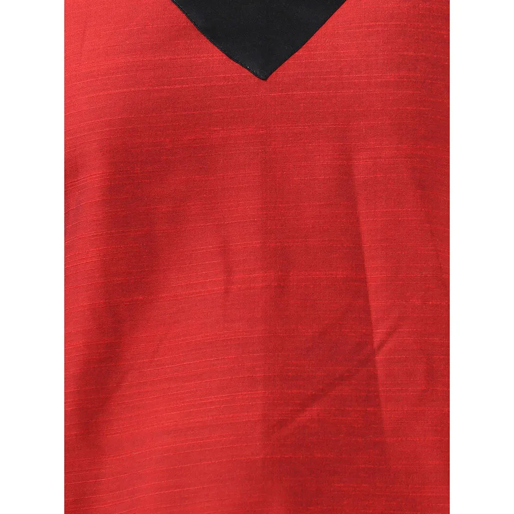 CHARUKRITI Red Colorblock Co-Ord (Set of 2)