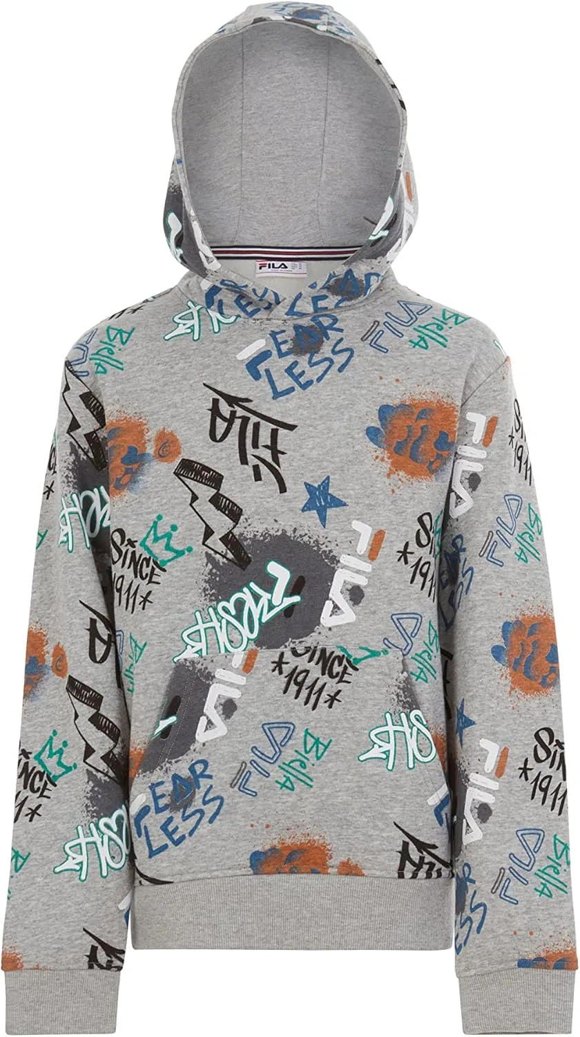 Fila Heritage Unisex Boys and Girls Kids Hooded Brushed Fleece Sweatshirt With Hood Kids Clothes