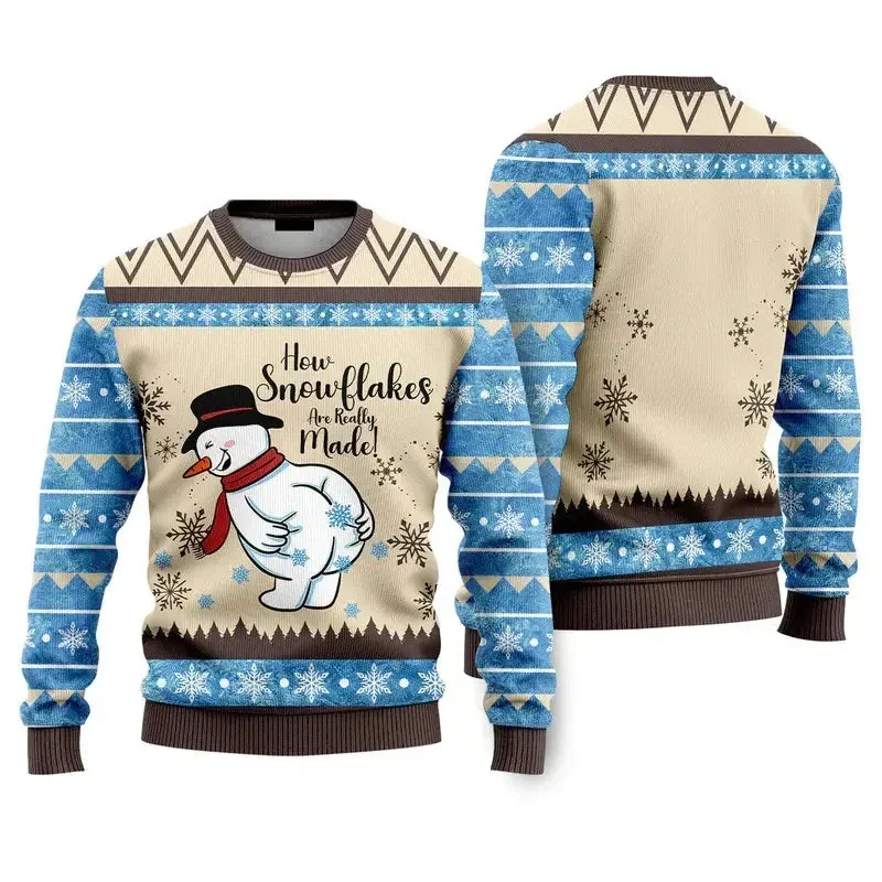 Funny Jingle Balls Ugly Christmas Sweater For Men Festival Xmas Long Sleeves Sweatshirt 3d Printed Santa Claus Pullovers Tops