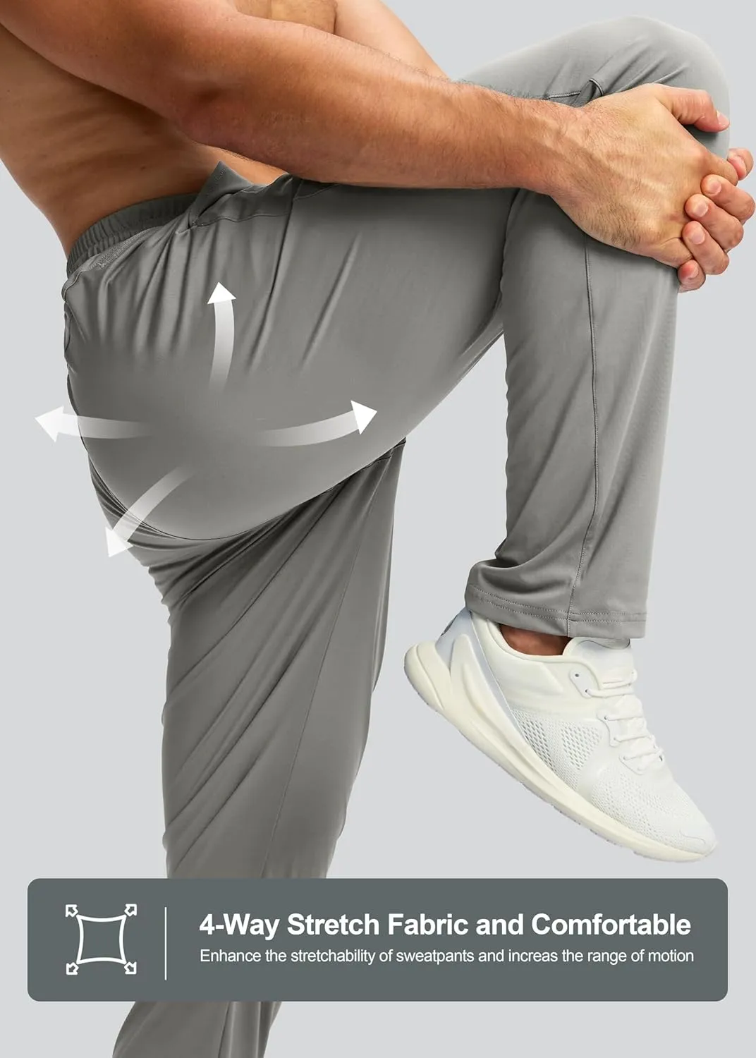 G Gradual Men's Sweatpants with Zipper Pocket Workout Athletic Track Pants Stretch Tapered Joggers for Gym Running Jogging