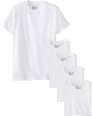 Hanes Men's 5Pack Crew Neck Tagless White Undershirts Crewneck T-Shirts, 3XL
