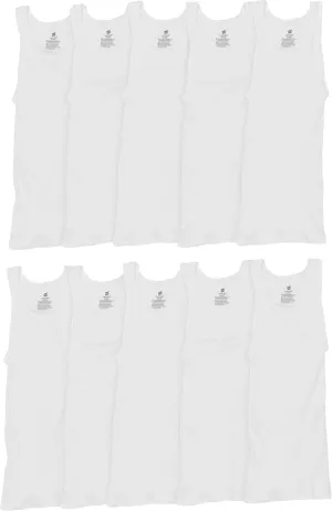 Hanes Mens 9Pack White A-Shirts Tagless Undershirts Tanks Tank Tops M