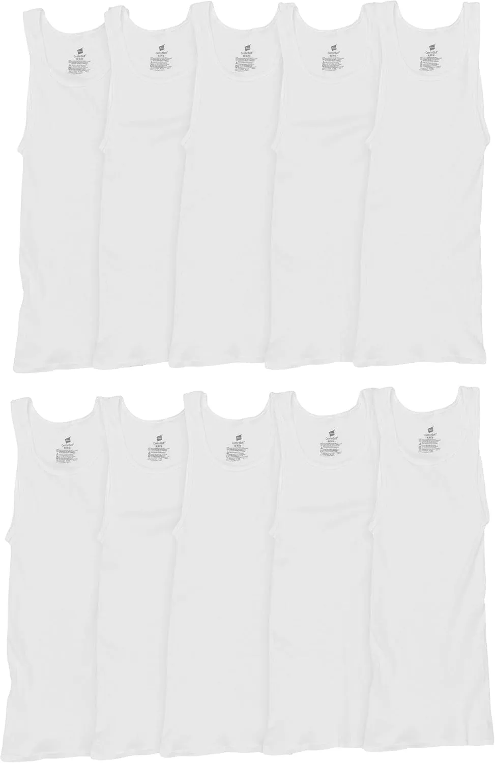 Hanes Mens 9Pack White A-Shirts Tagless Undershirts Tanks Tank Tops M