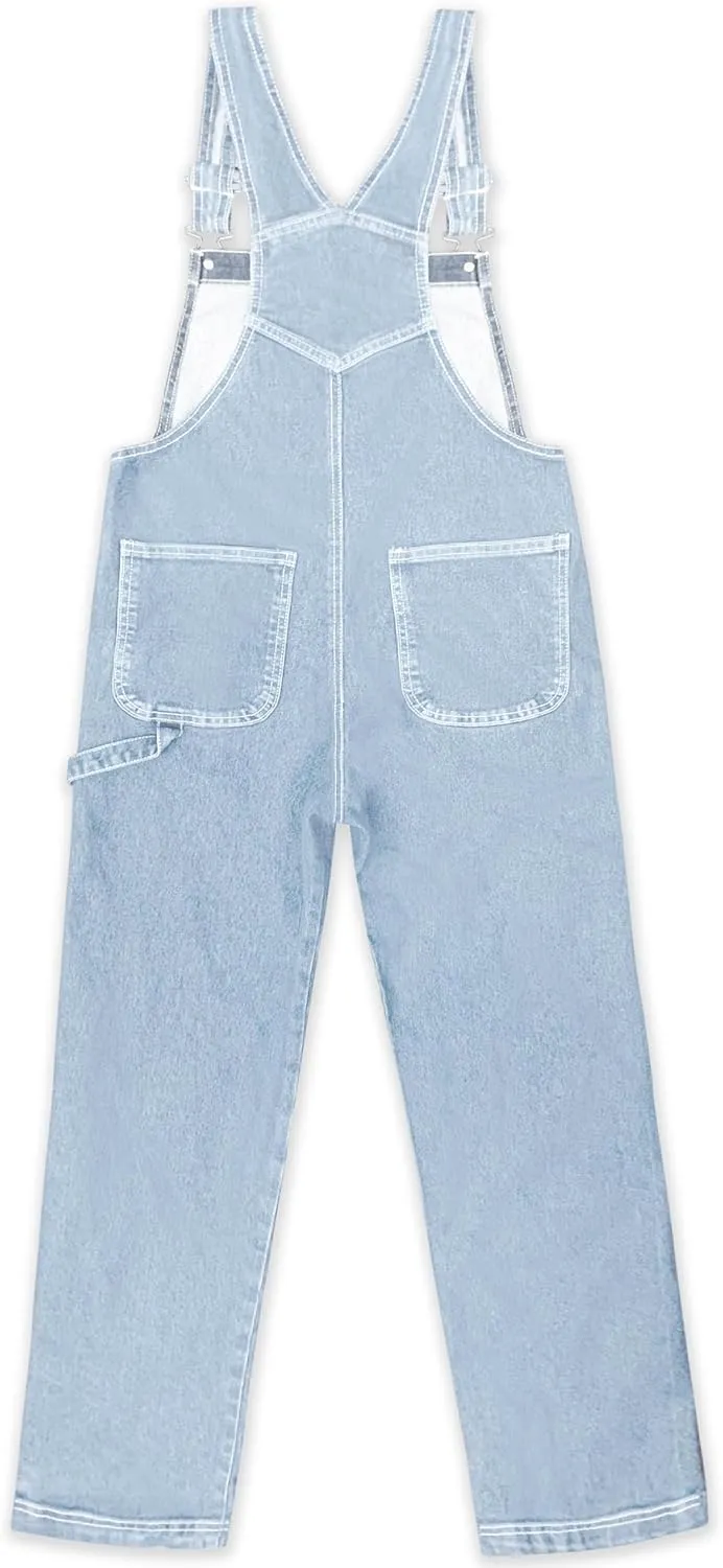 Hybrid & Company Womens Super Comfy Stretch Denim jumpsuit Pants Overalls