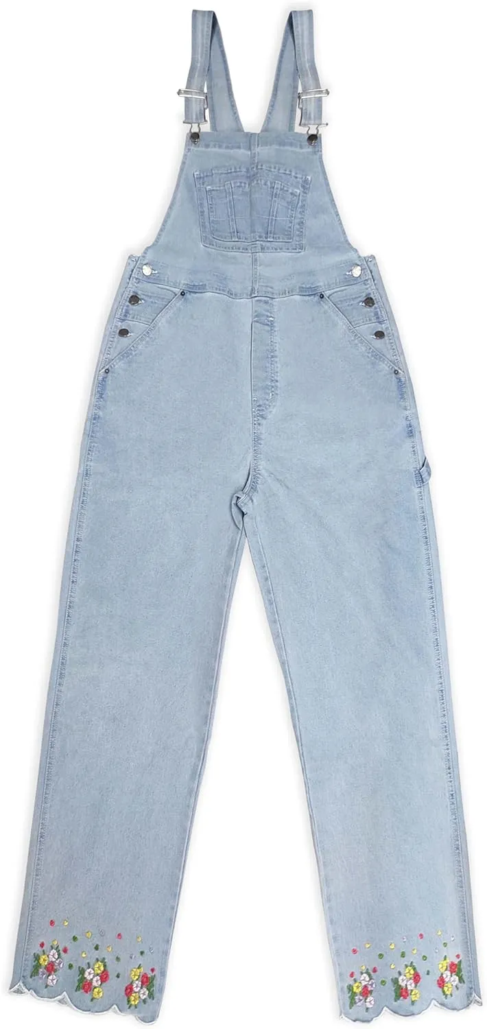 Hybrid & Company Womens Super Comfy Stretch Denim jumpsuit Pants Overalls