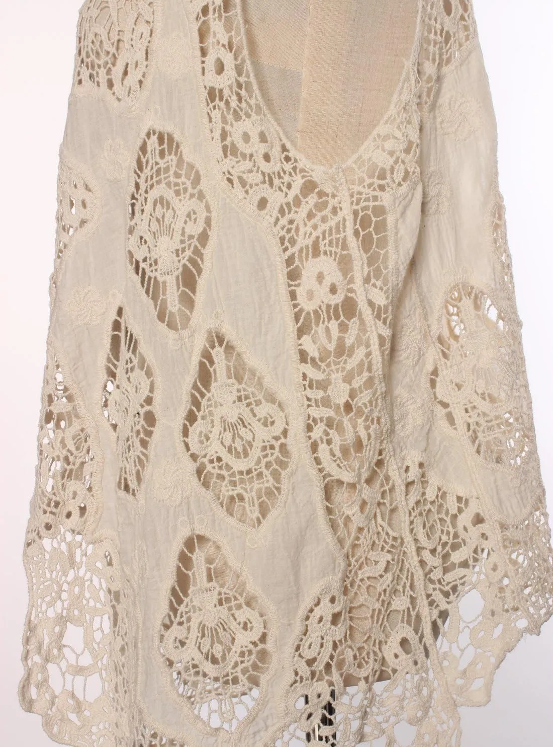JASTIE Women Open Stitch Cardigan Boho Sleeveless Hippie Summer Hollow Out Solid Crochet Vest