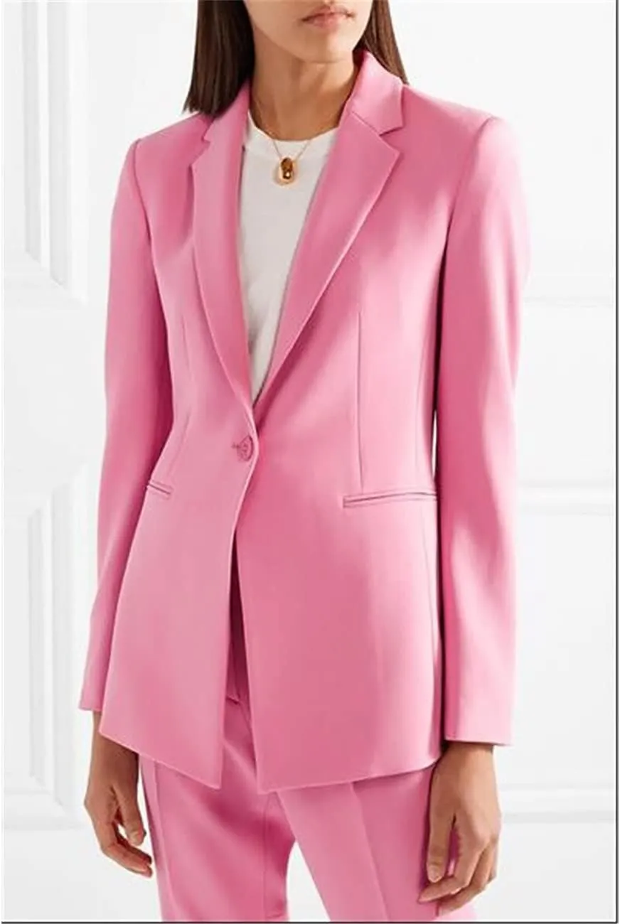 JinXuanYa Women's Suits Blazer Regular Fit 2 Piece Solid Formal Business Lady Suit Set Work Blazer Office SuitJacket Pants 