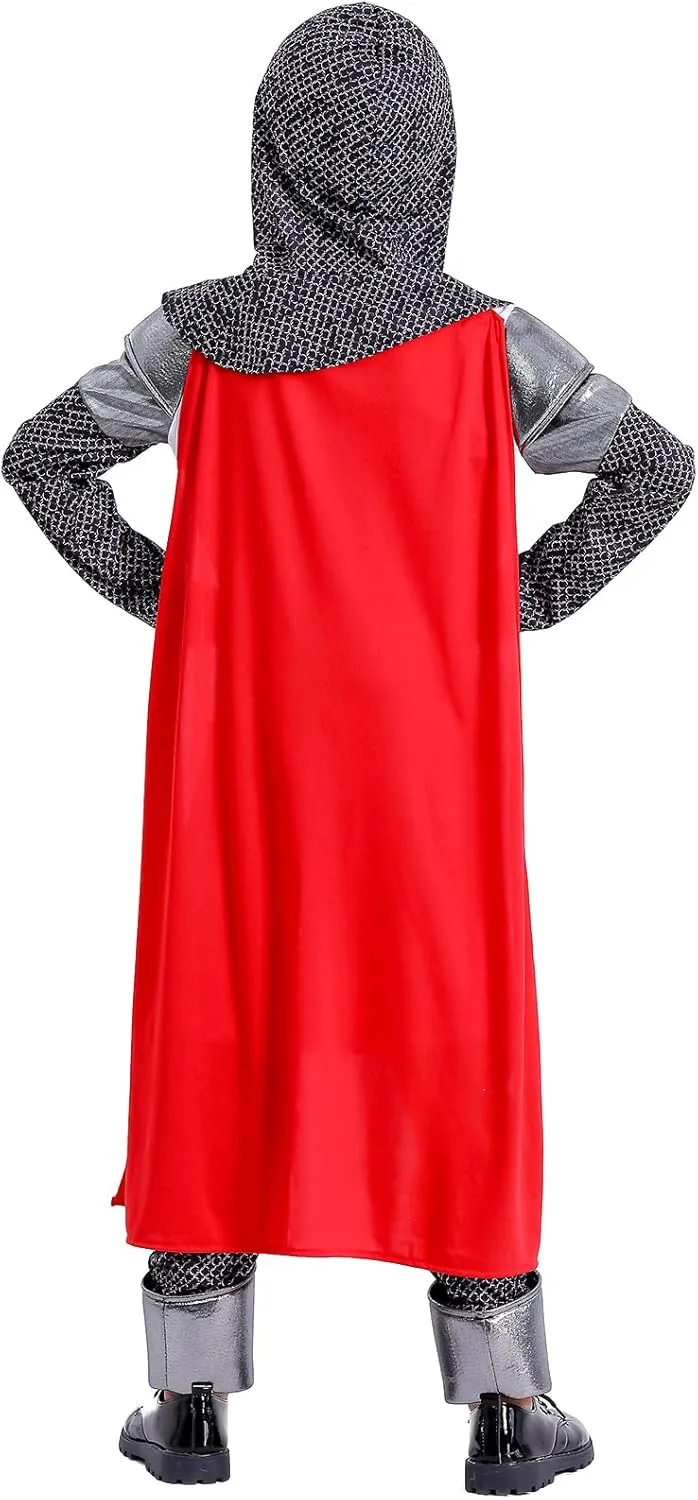 Kid Knight Costume Boy Crusader Costume Medieval Knight Templar Costume Cosplay Renaissance Knight Outfit Cloak Robe