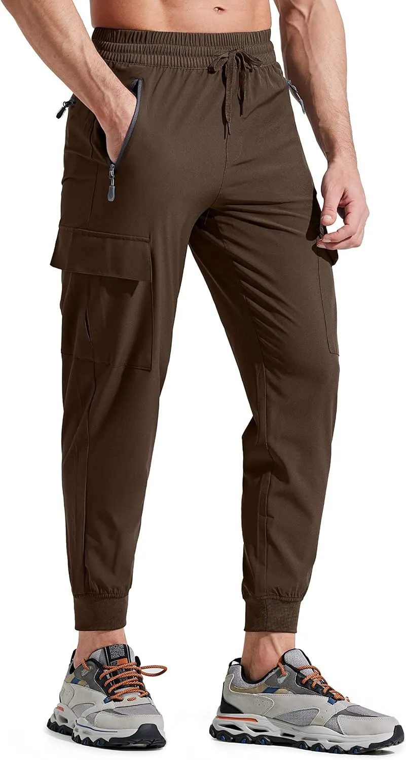 Libin Men's Lightweight Joggers Quick Dry Cargo Hiking Pants Track Running Workout Athletic Travel Casual Outdoor