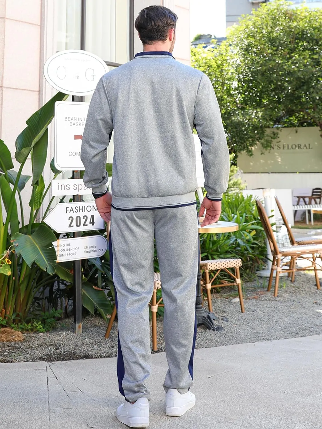 Litteking Men's Tracksuits 2 Piece Outfit Casual Long Sleeve Sweat Suit Set Full Zipper Sports Jogging Suits