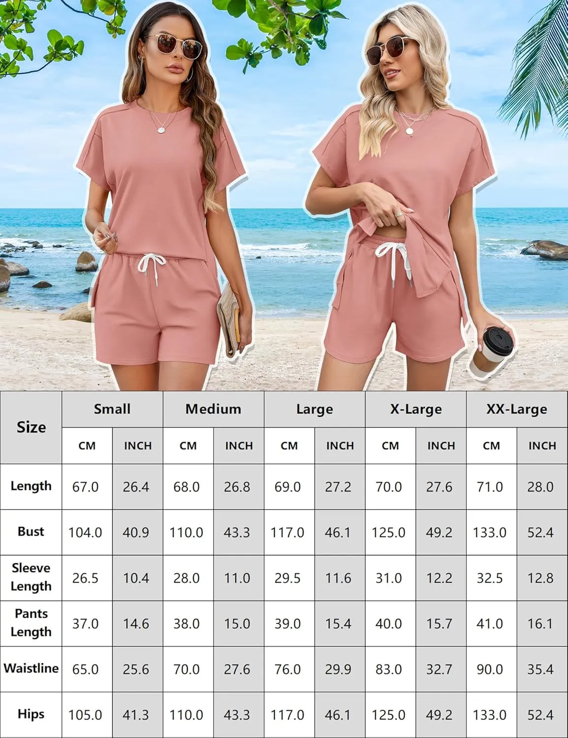 LOMON Womens Fashion 2 Piece Outfits Sweatsuits 2025 Summer Short Sleeve Loungewear Tracksuit Round Neck Lounge Shorts Sets