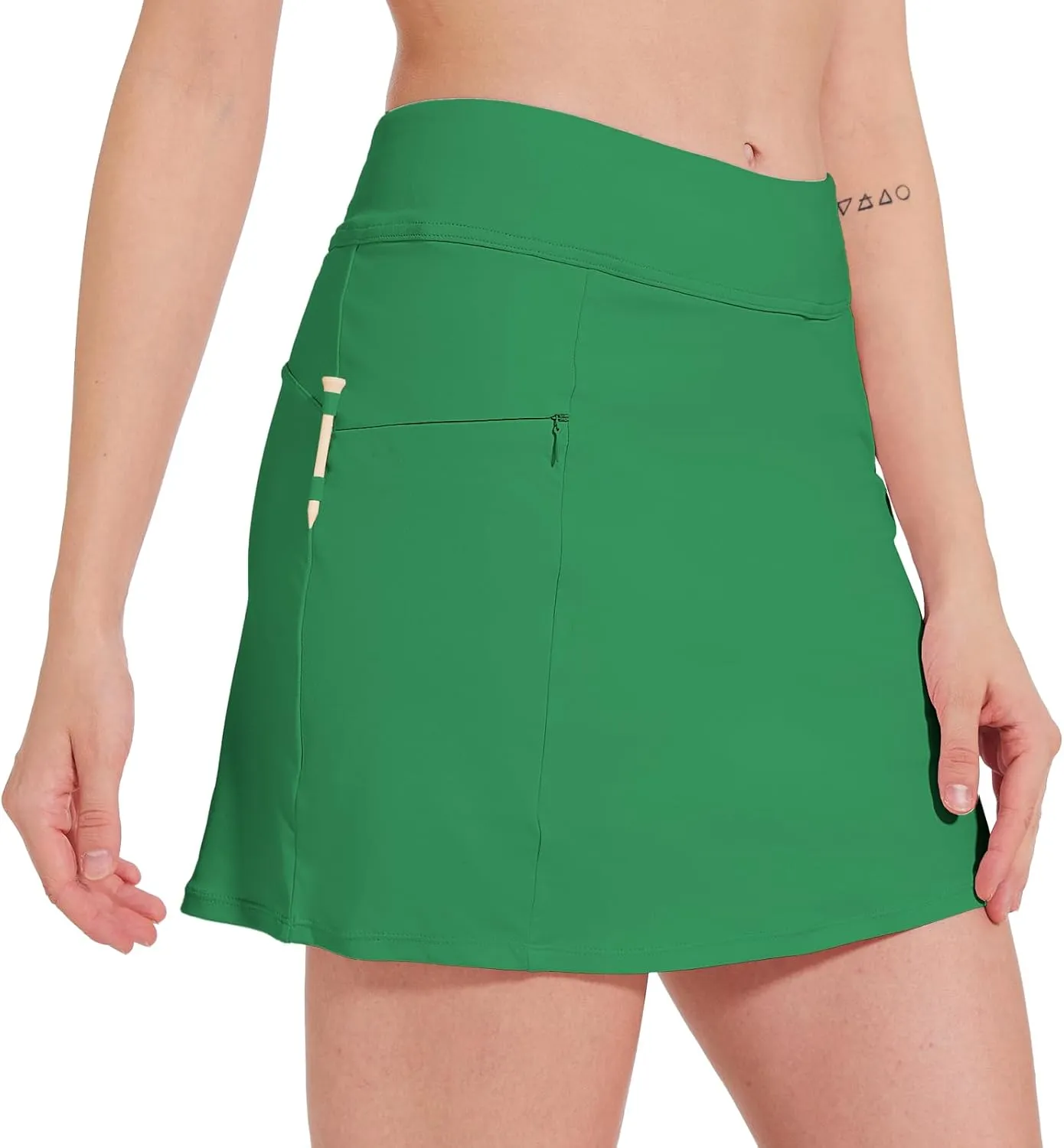 M MOTEEPI Tennis Skirts for Women High Waisted Golf Skort Skirt with Pockets 16" Tummy Control Skorts for Woman Dressy Casual