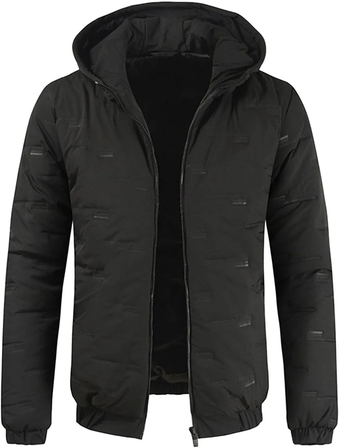 Mens Autumn And Winter Fashion Casual Solid Color Padded Warm Cotton Coat Cotton Padded Jacket Mens down Jacket Long
