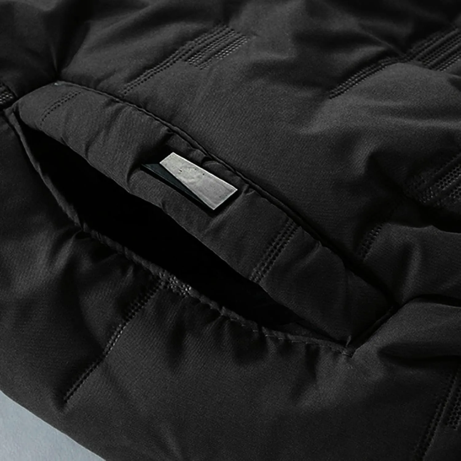 Mens Autumn And Winter Fashion Casual Solid Color Padded Warm Cotton Coat Cotton Padded Jacket Mens down Jacket Long