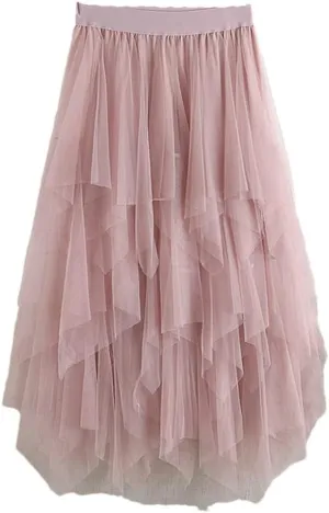Midi Skirt Irregular Women Summer Long Cake Tulle Skirt