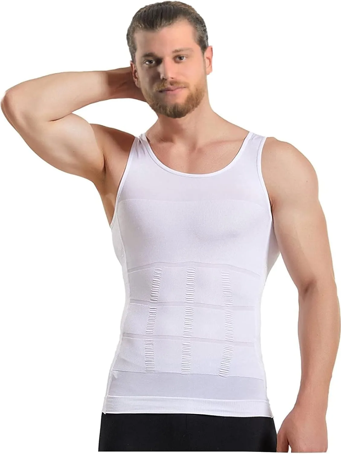 Mistirik Compression Shirts for Men - Mens Slimming Body Shaper Vest - Tight Tank Top for Men - Compression Shirt Tank Top