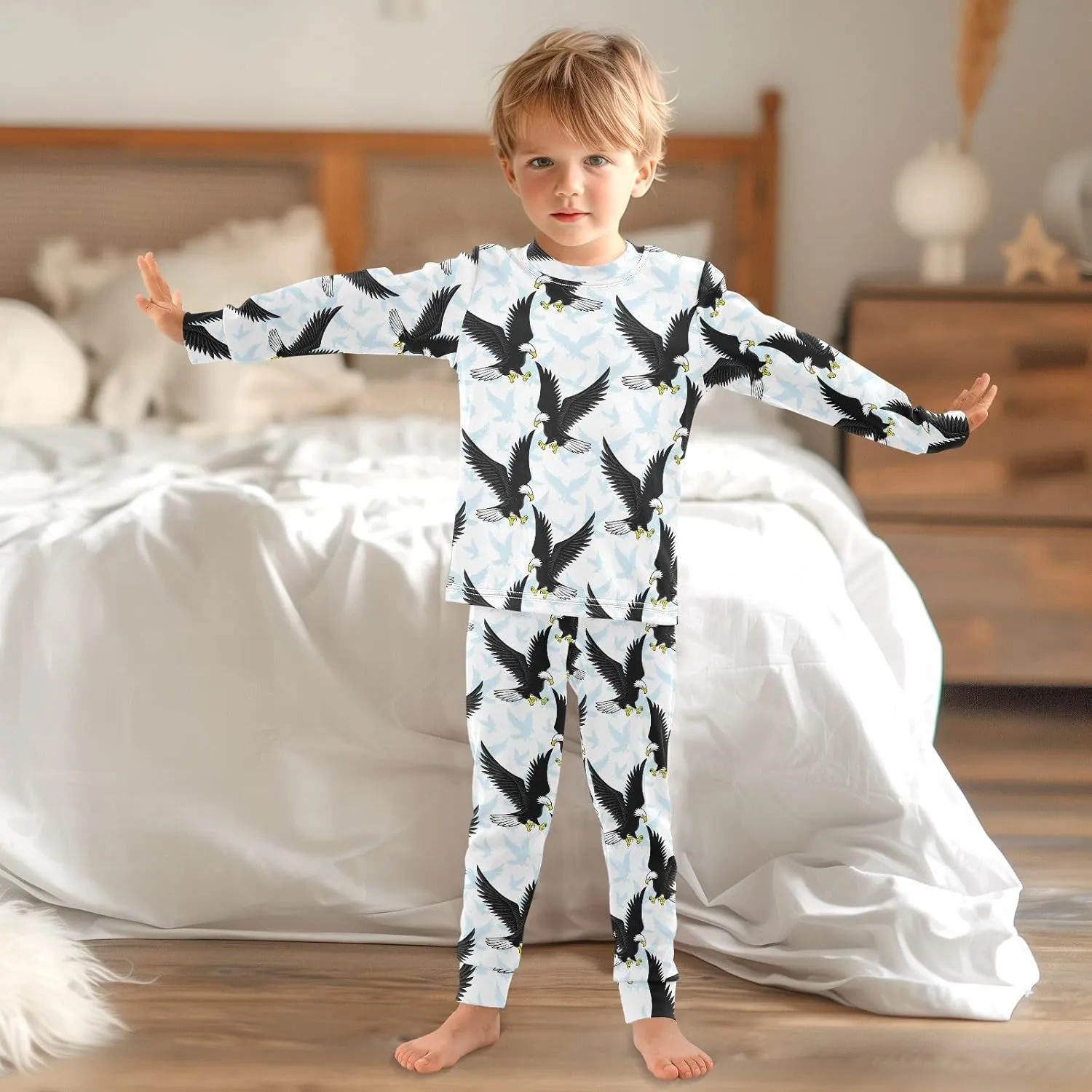 Ollabaky Pajama Set 2 Piece Pjs Set Cotton Sleepwear Long Sleeve Top with Bottom