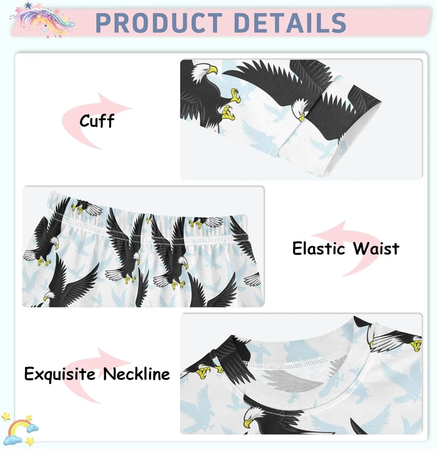 Ollabaky Pajama Set 2 Piece Pjs Set Cotton Sleepwear Long Sleeve Top with Bottom