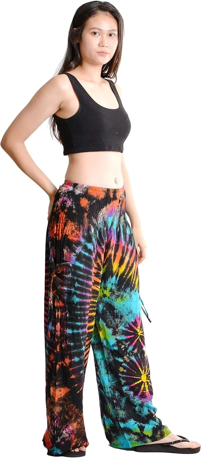 Orient Trail Women's Cold Dyed Wide Leg Palazzo Yoga Tie Dye Pants