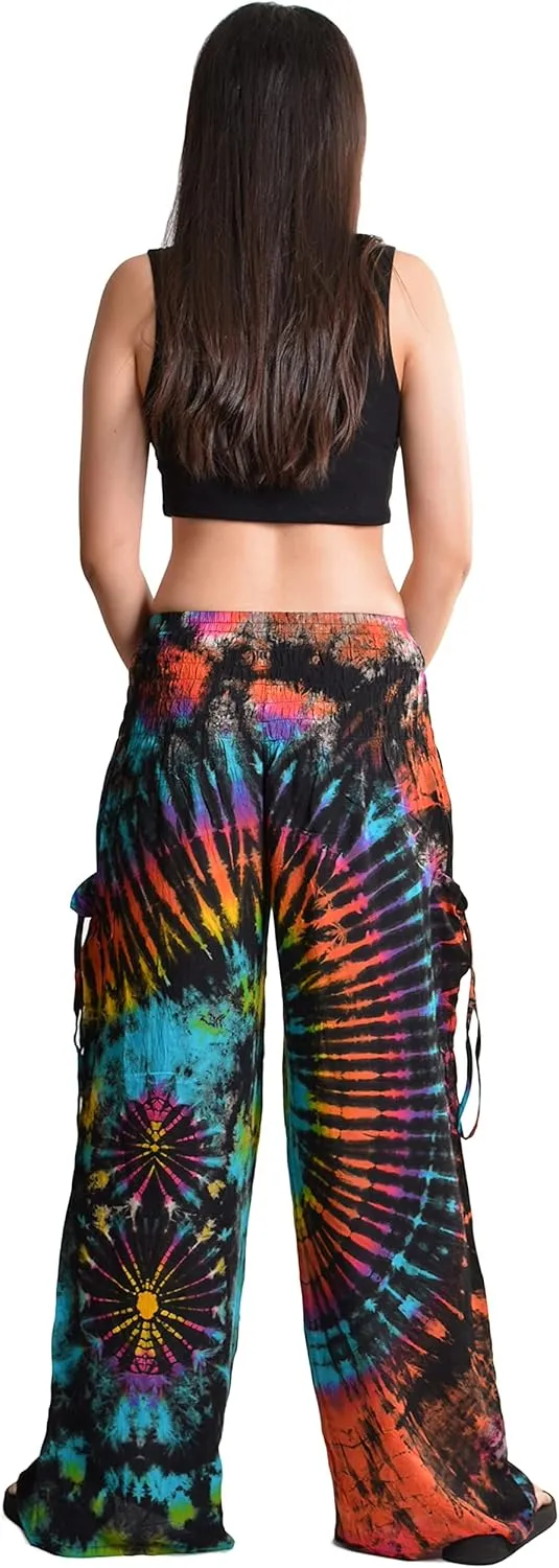 Orient Trail Women's Cold Dyed Wide Leg Palazzo Yoga Tie Dye Pants