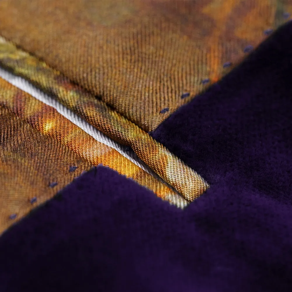 Plum Double-Breasted Velvet Smoking Jacket