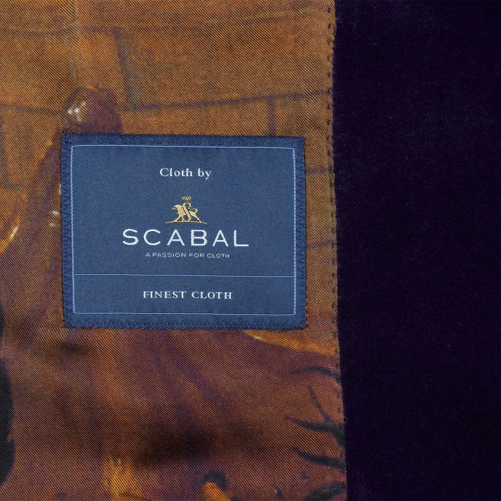 Plum Double-Breasted Velvet Smoking Jacket