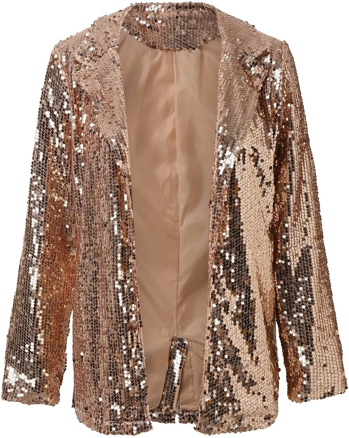 Sequin Blazer for Women Shimmer Jacket Casual Long Sleeve Glitter Party Shiny Lapel Coat Rave Lightweight Blazer Coat