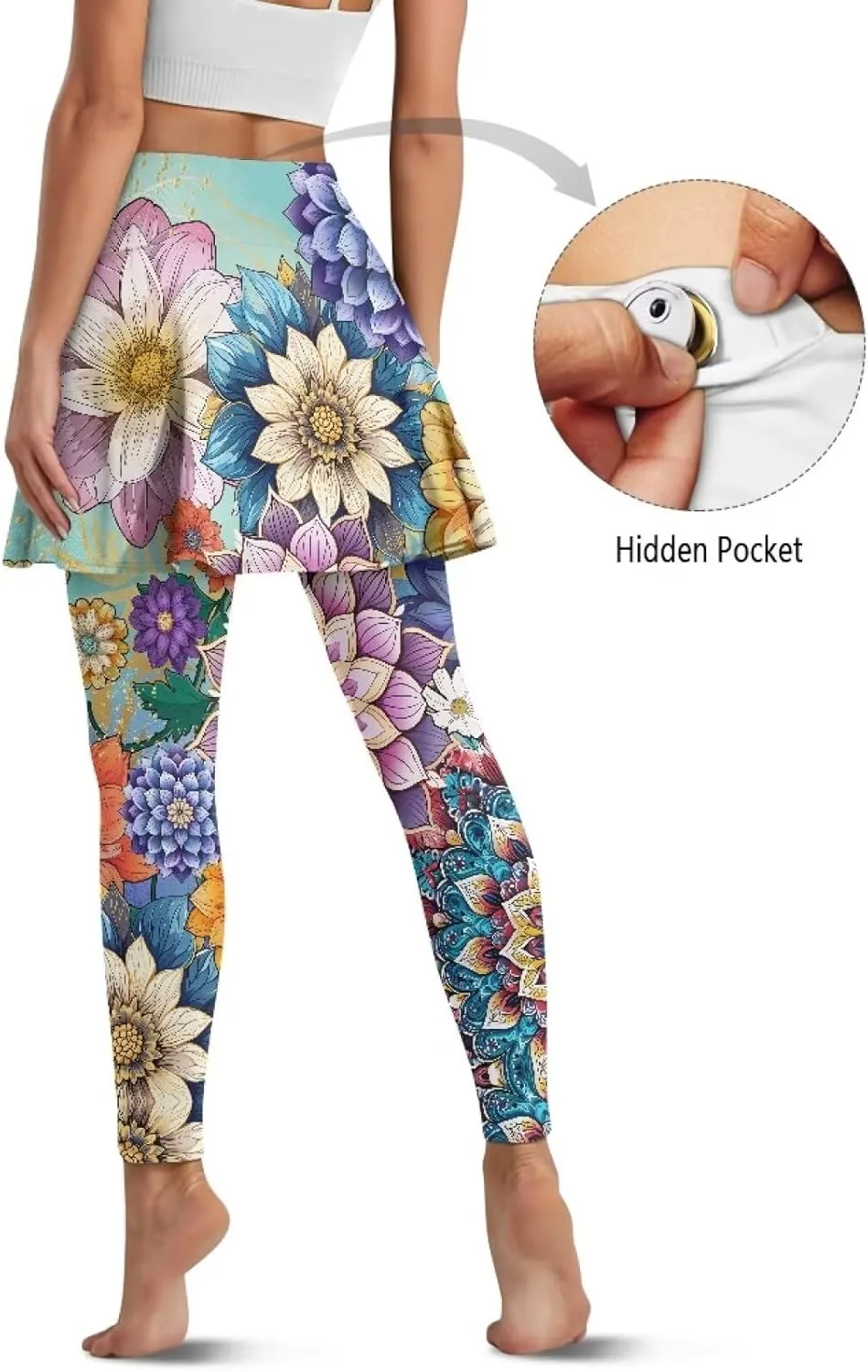 Skirted Leggings for Women Tennis Skirt with Leggings High Waisted Yoga Legging Skirts Golf Gym Workout Skort