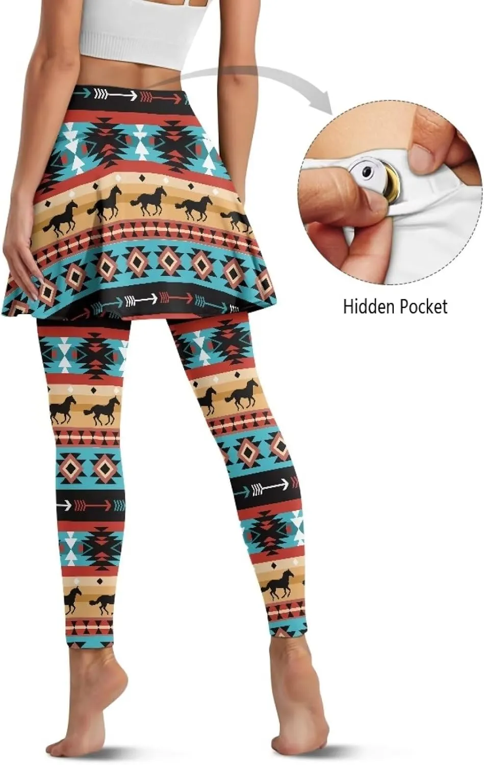 Skirted Leggings for Women Tennis Skirt with Leggings High Waisted Yoga Legging Skirts Golf Gym Workout Skort
