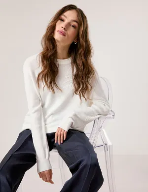 Soft Jumper - Off White Patterned